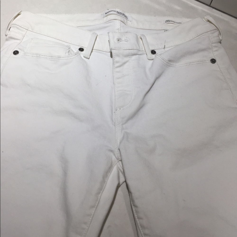 Banana Republic White Skinny Jeans Size 10.